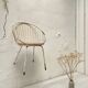 Basket armchair in metal and wood.