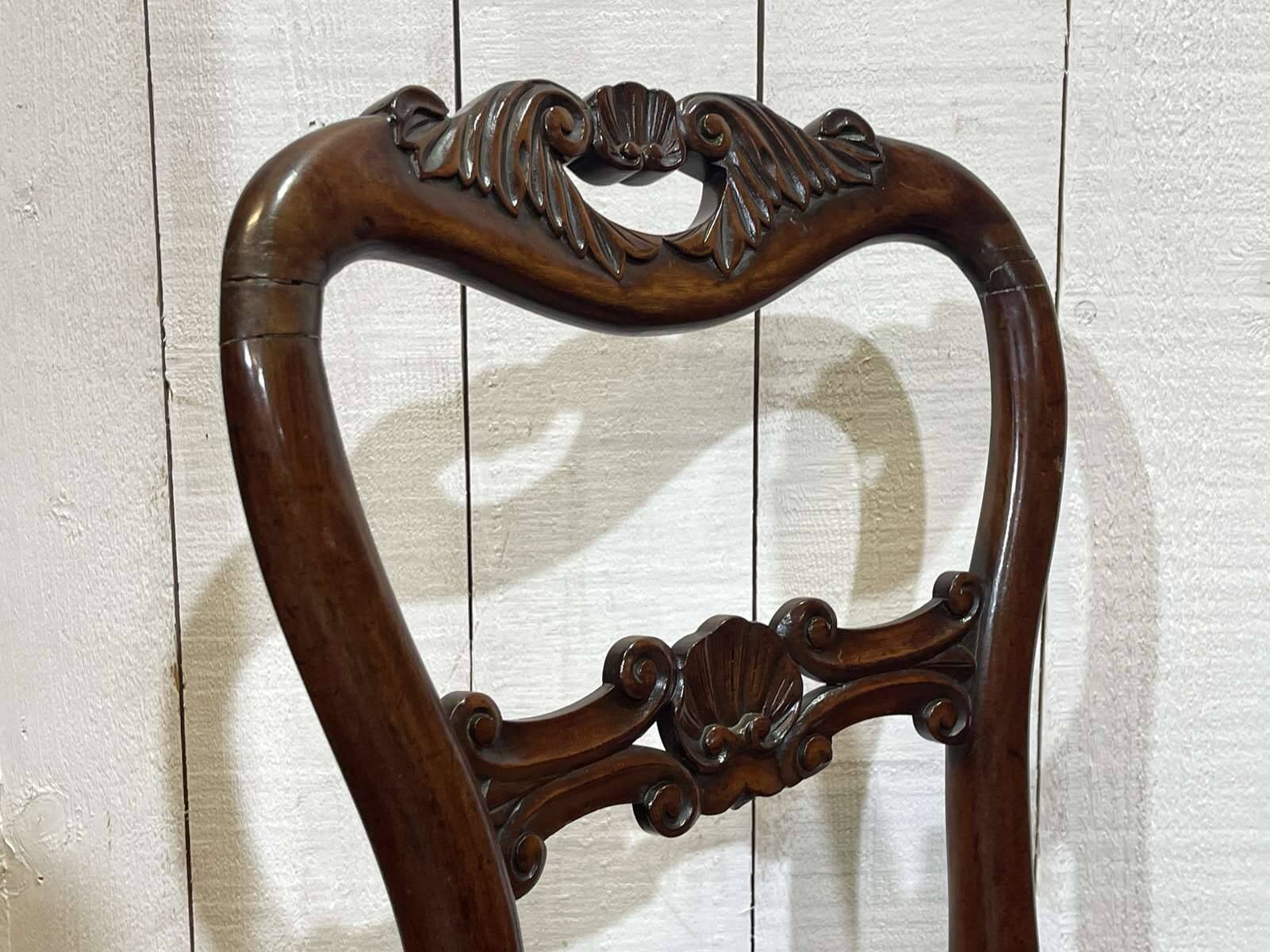 Set of 8 Louis Philippe 19th century mahogany chairs with caned seats