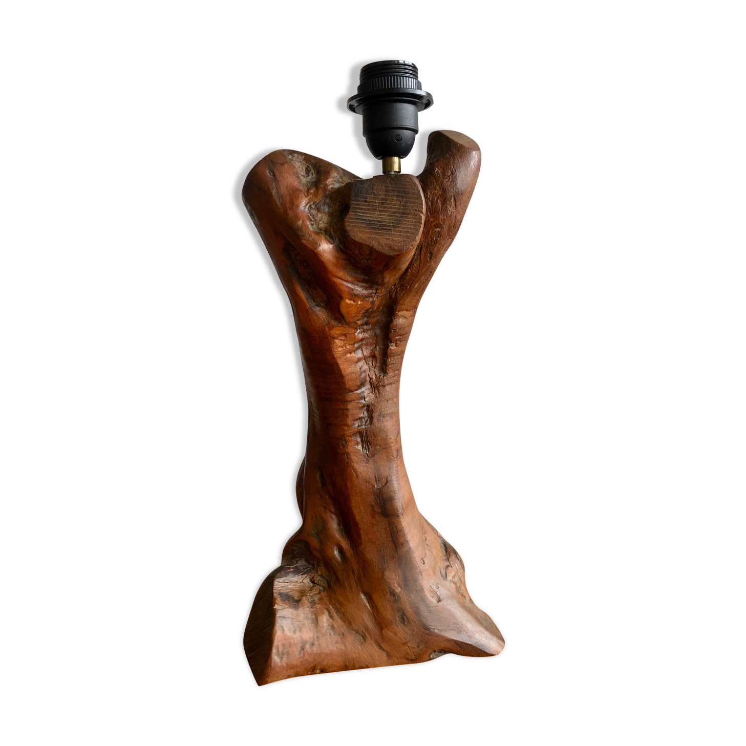 Anthropomorphic wooden lamp foot