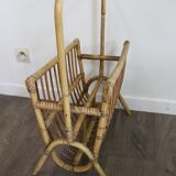 Vintage rattan magazine rack
