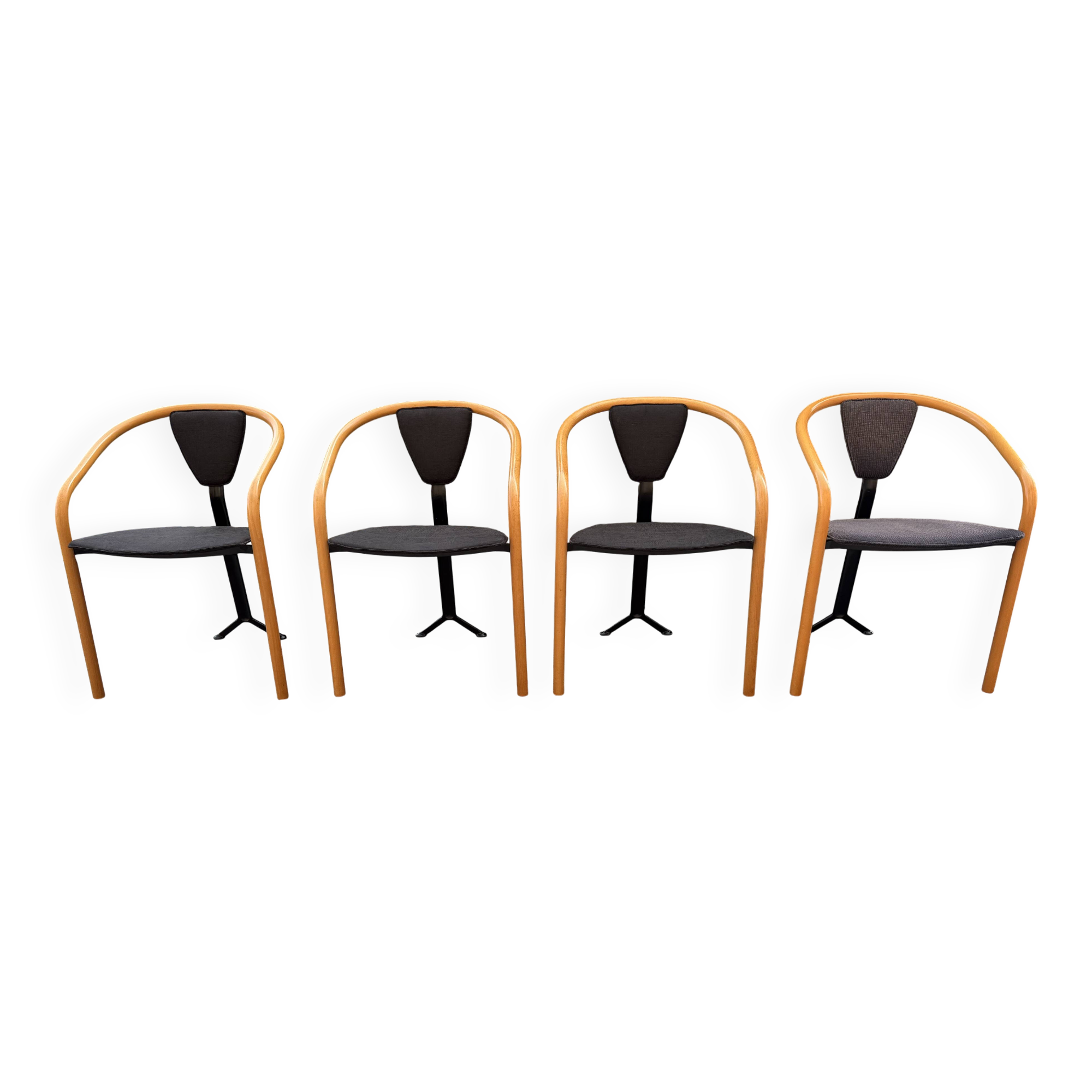 Set of 4 Tacchi chairs by Toshiyuki Kita Japan 80s