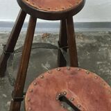 Vintage set of 3 Brutalist bar stools