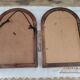 Set of 2 vintage mirrors in light brown wood Art Nouveau style