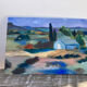 Mediterranean Provencal landscape / expressionist painting / oil painting on wood panel