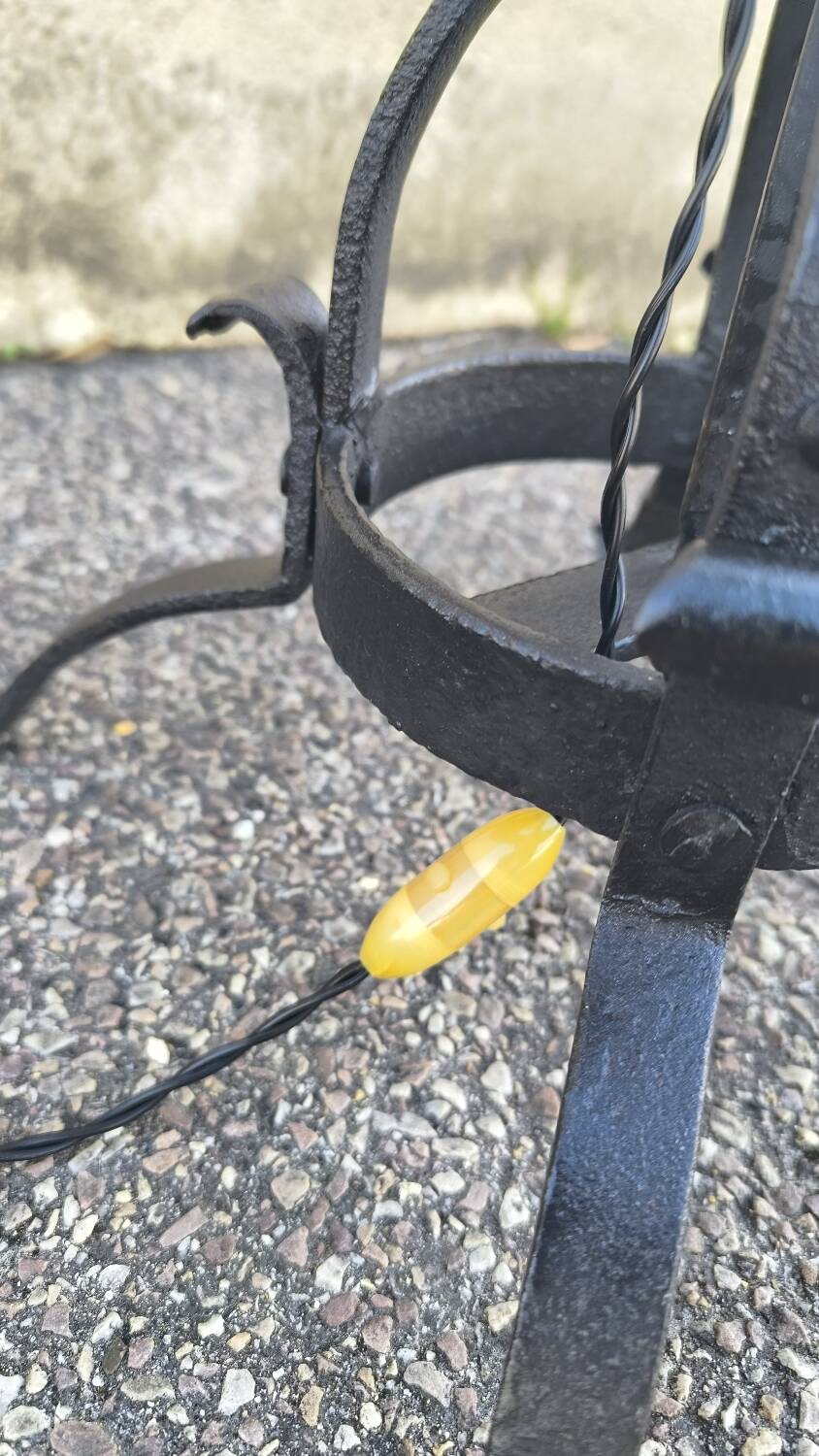 Brutalist wrought iron floor lamp