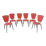 Set of 6 vintage "compass feet" chairs