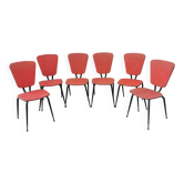 Serie de 6 chaises vintage "pieds compas"