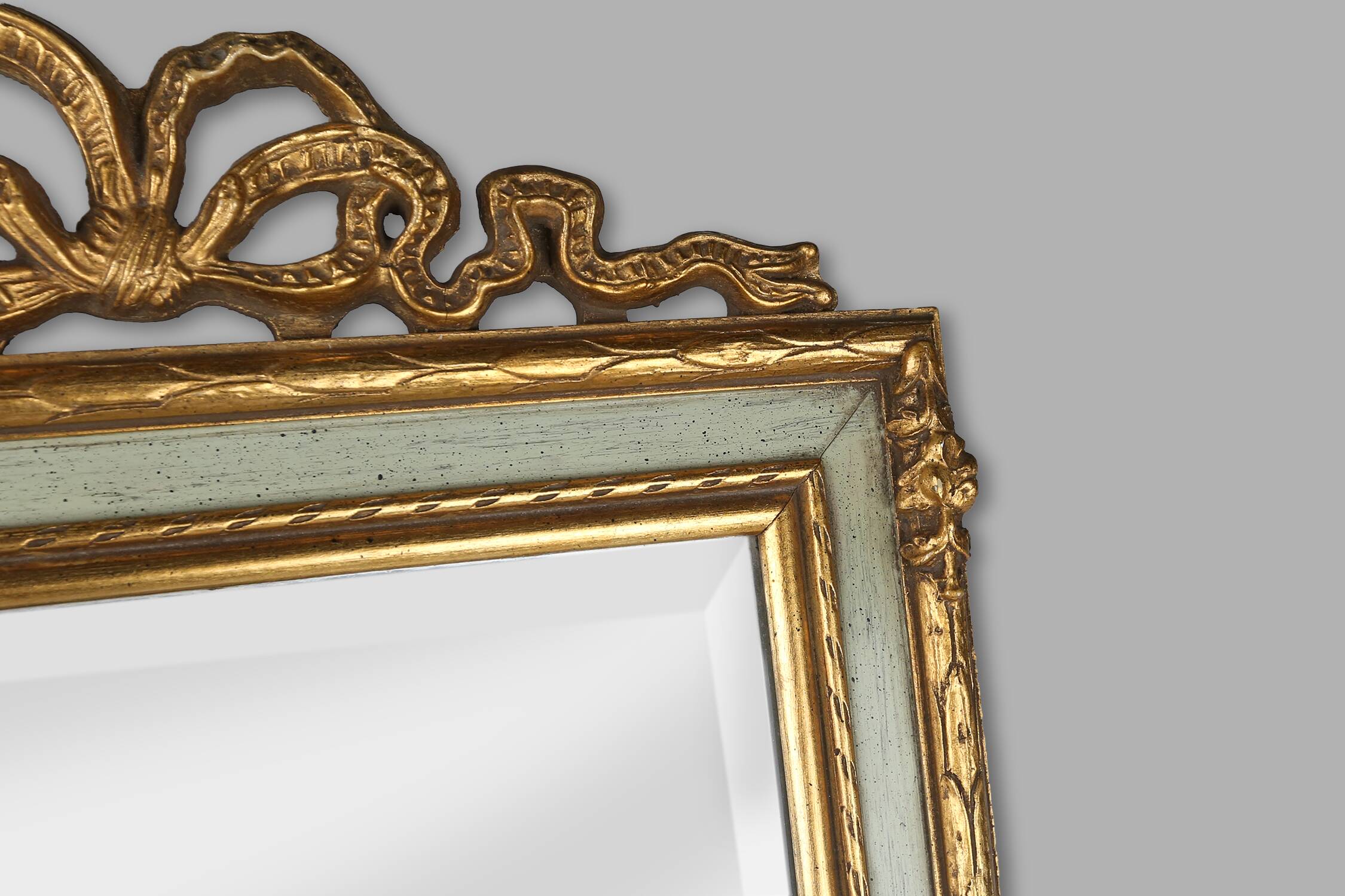 Classic baroque rococo mirror, romantically decorated 18th century style frame, France 1950s