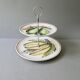 Dishes, fruit display Gien France, red cord decor