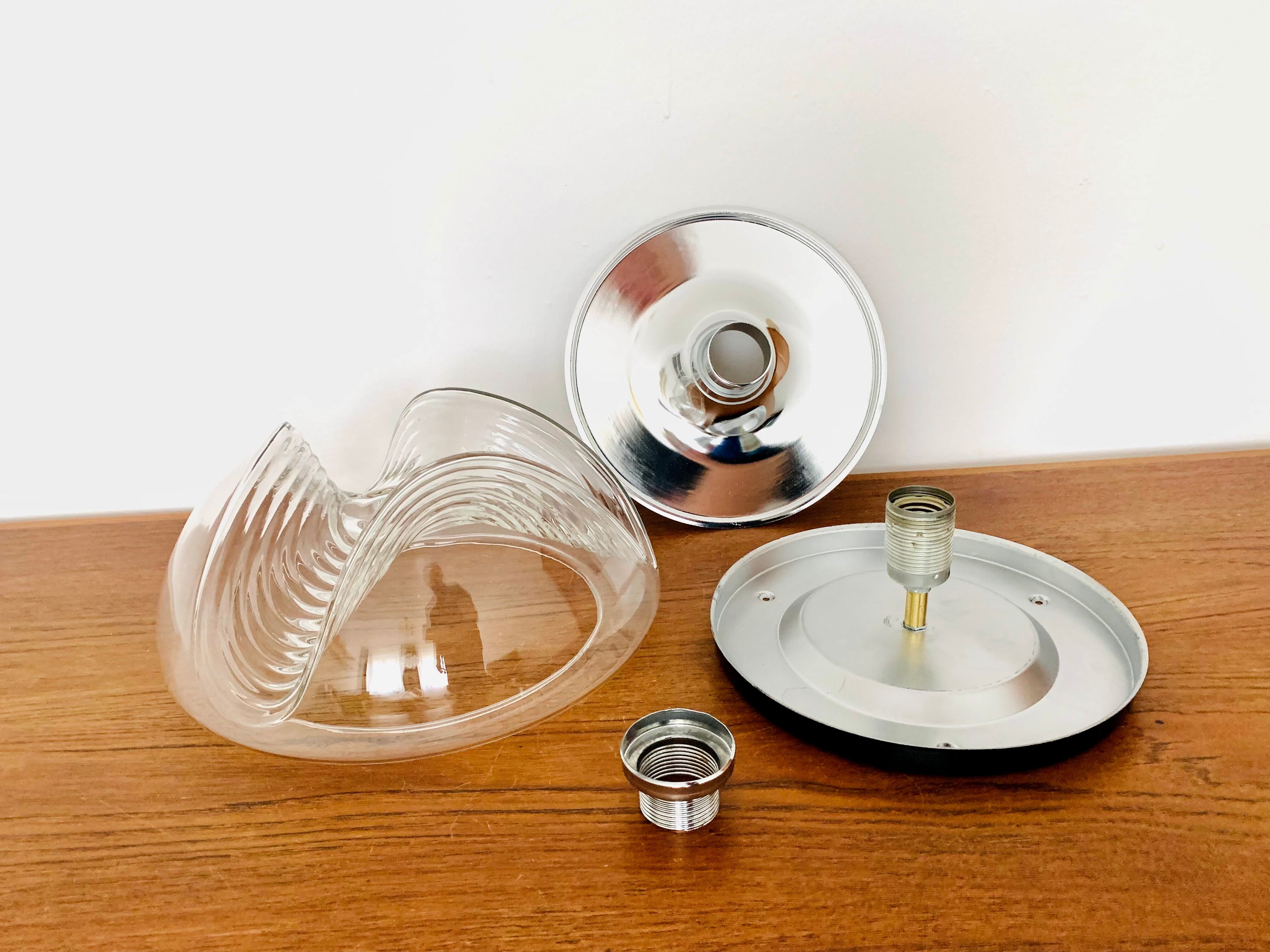 1 of 2 XL Wave Wall Lamps or Flush Lights by Koch and Lowy for Peill and Pu
