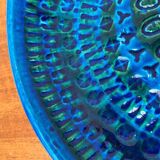 Large wall plate Rimini Blu Italian mid-century by Aldo Londi for Bitossi, 1960s.