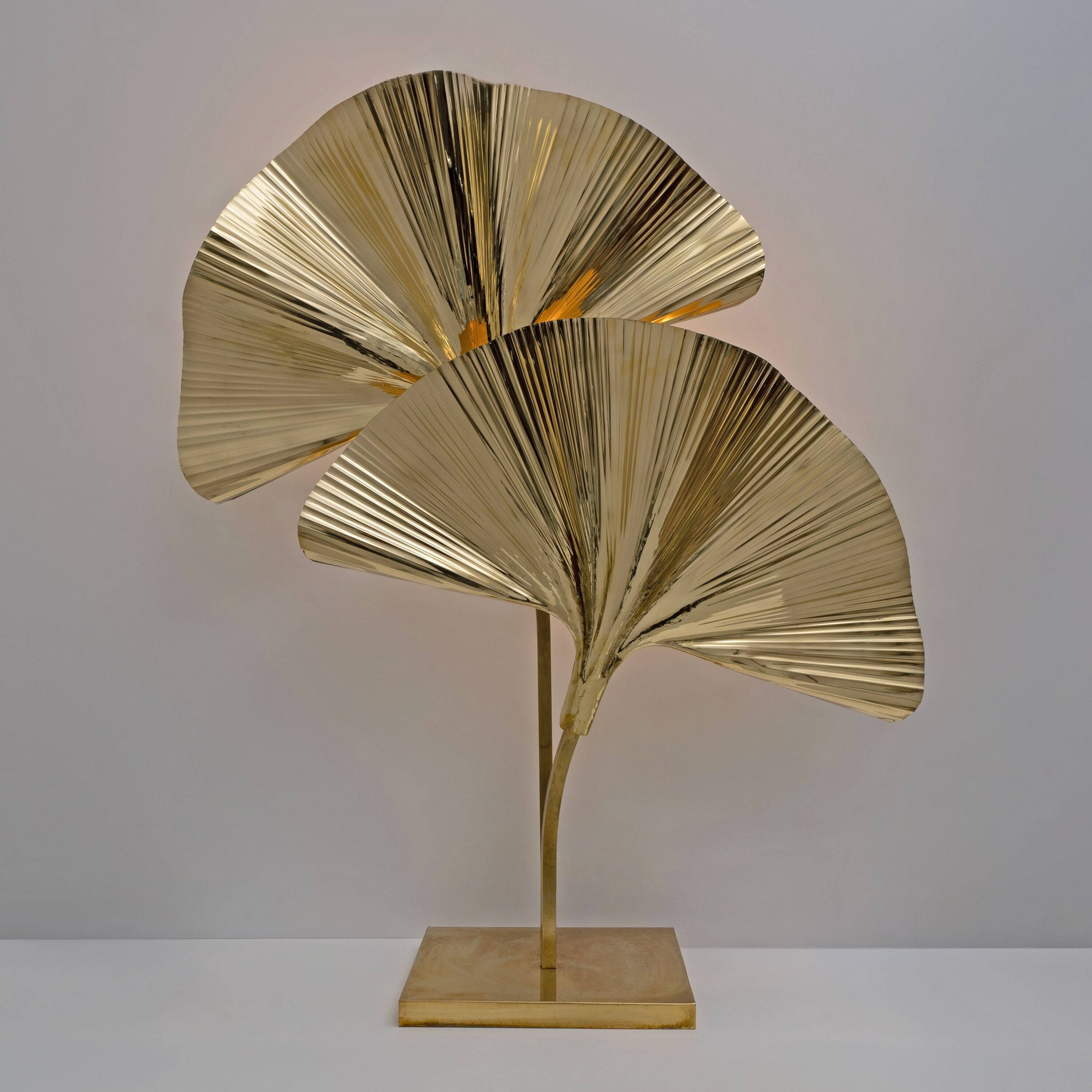 Italian Brass Table Lamp “Ginkgo” – Barbi Style Lighting