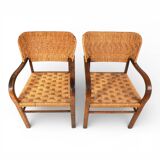 Set of 2 Bauhaus rope-weave chairs by Erich Dieckmann, 1930