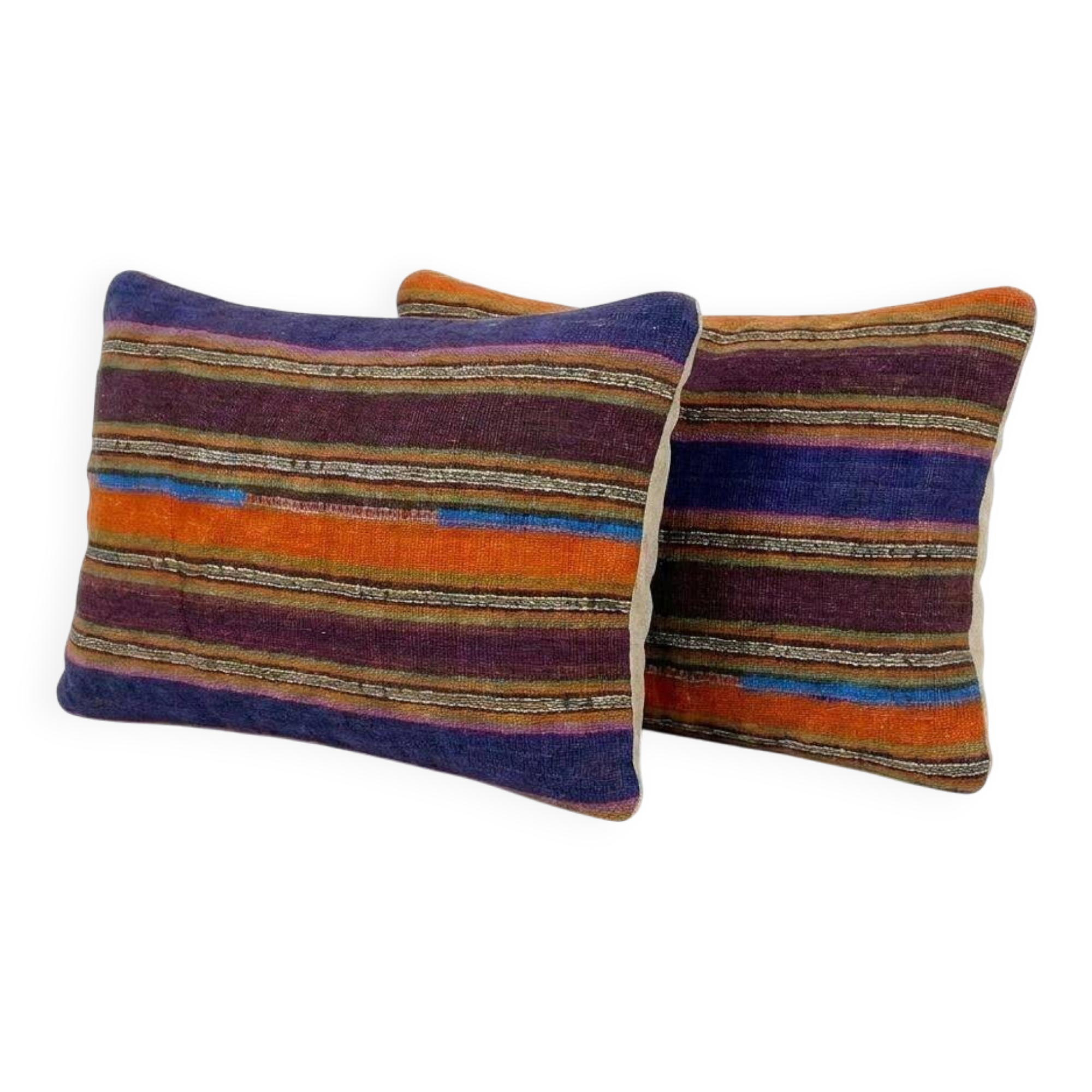 Set of 2 vintage kilim cushion covers 41x61 cm