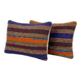 Set of 2 vintage kilim cushion covers 41x61 cm