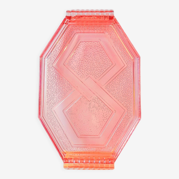 Art Deco pink glass top