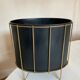 Modernist paper basket 1960 in black sheet metal and golden brass