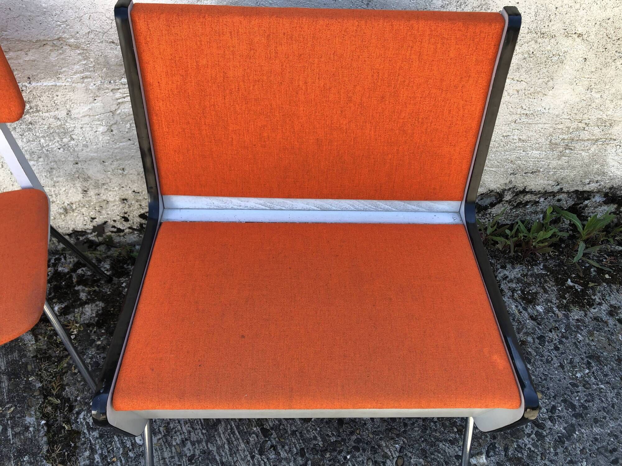 Bench 1 place orange trunk in vintage Skaï 60s/70s