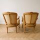 Pair of Louis XV armchairs in golden velvet