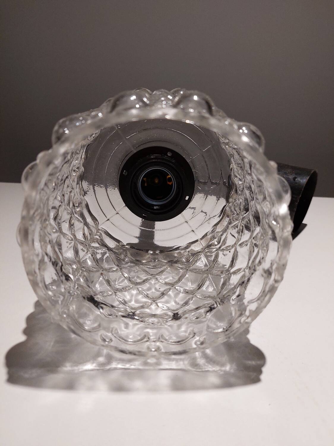 Vintage textured glass chandelier