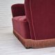 1960s, Danish 3 seater sofa, original condition, cherry-red furniture velour.
