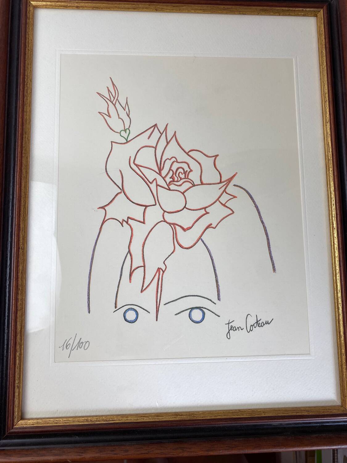 Lithograph by Jean Cocteau