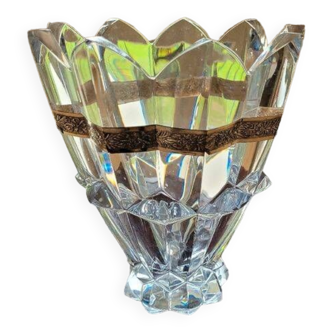 Vase en cristal et argent