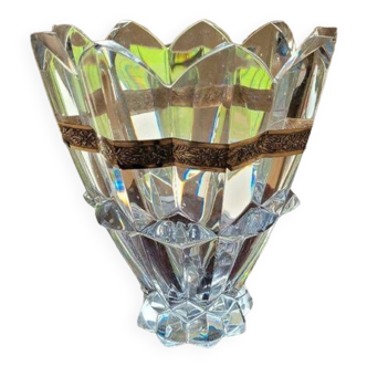 Crystal and silver vase