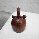 Vintage leather gargoulette pot