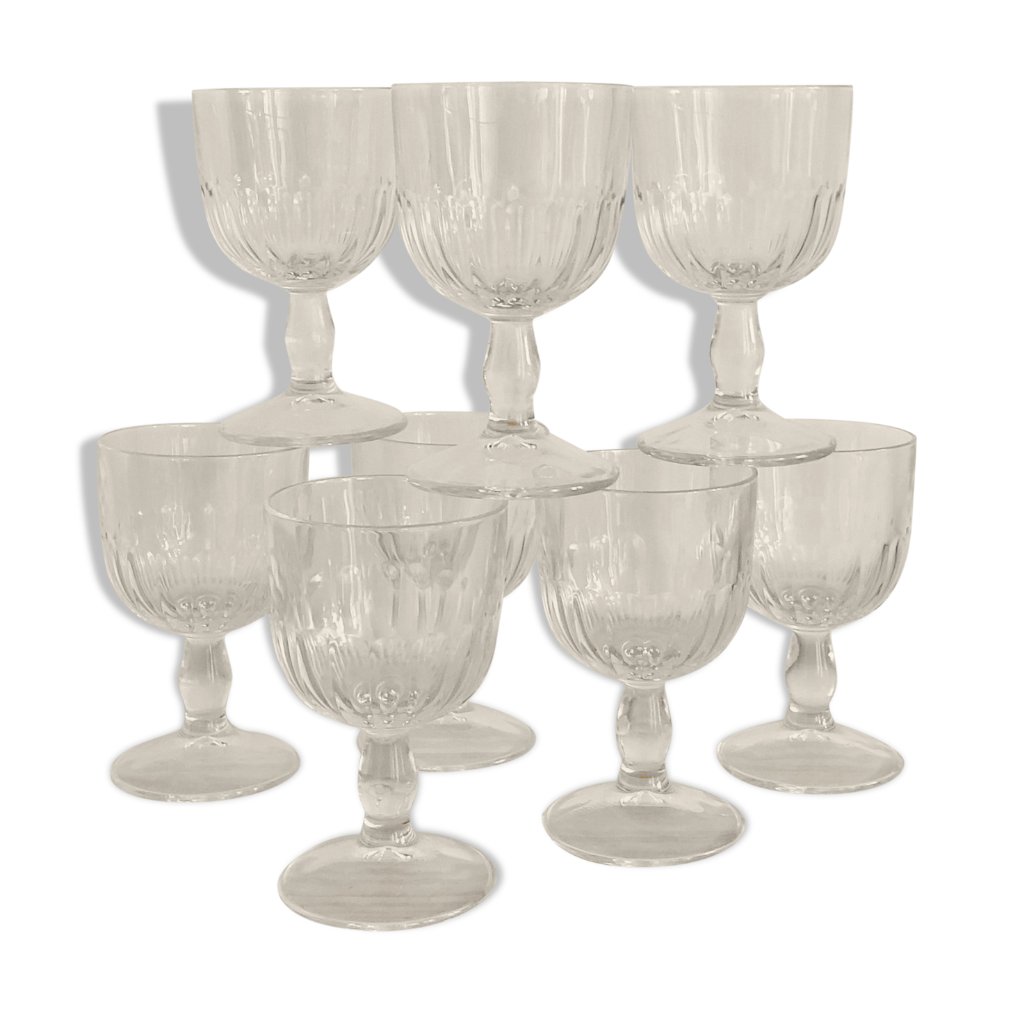 Set of 8 vintage walking glasses Bormioli, Italy
