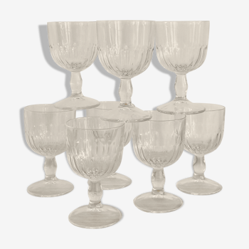 Ensemble de 8 verres à pied vintage bormioli, italie