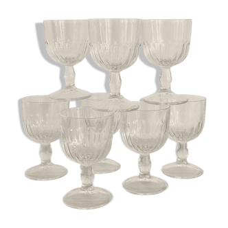 Set of 8 vintage walking glasses Bormioli, Italy