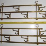 1 of 2 brass coat racks with 7 foldable hooks 1940s art-deco