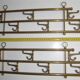 1 of 2 brass coat racks with 7 foldable hooks 1940s art-deco
