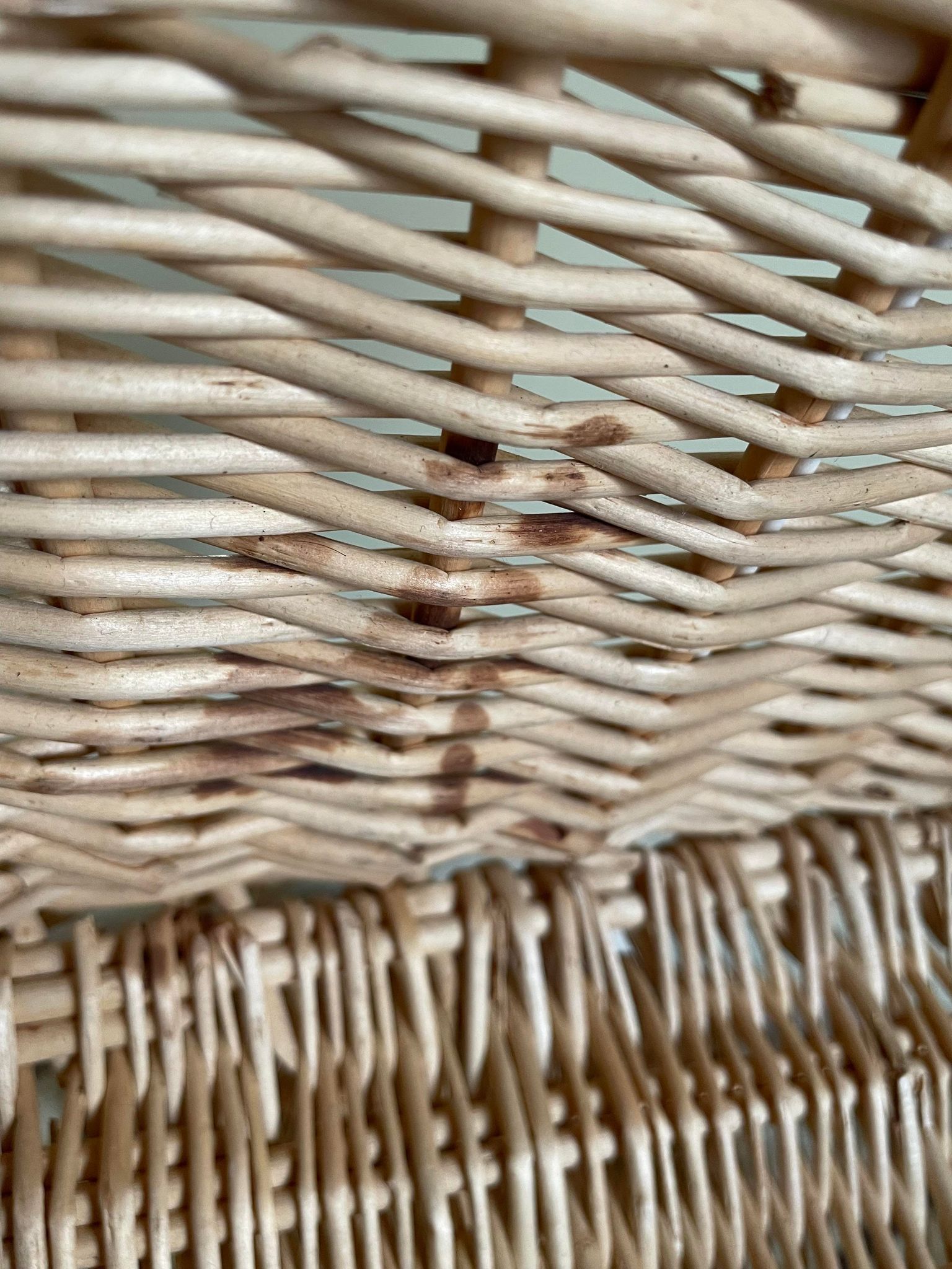 Light beige wicker basket