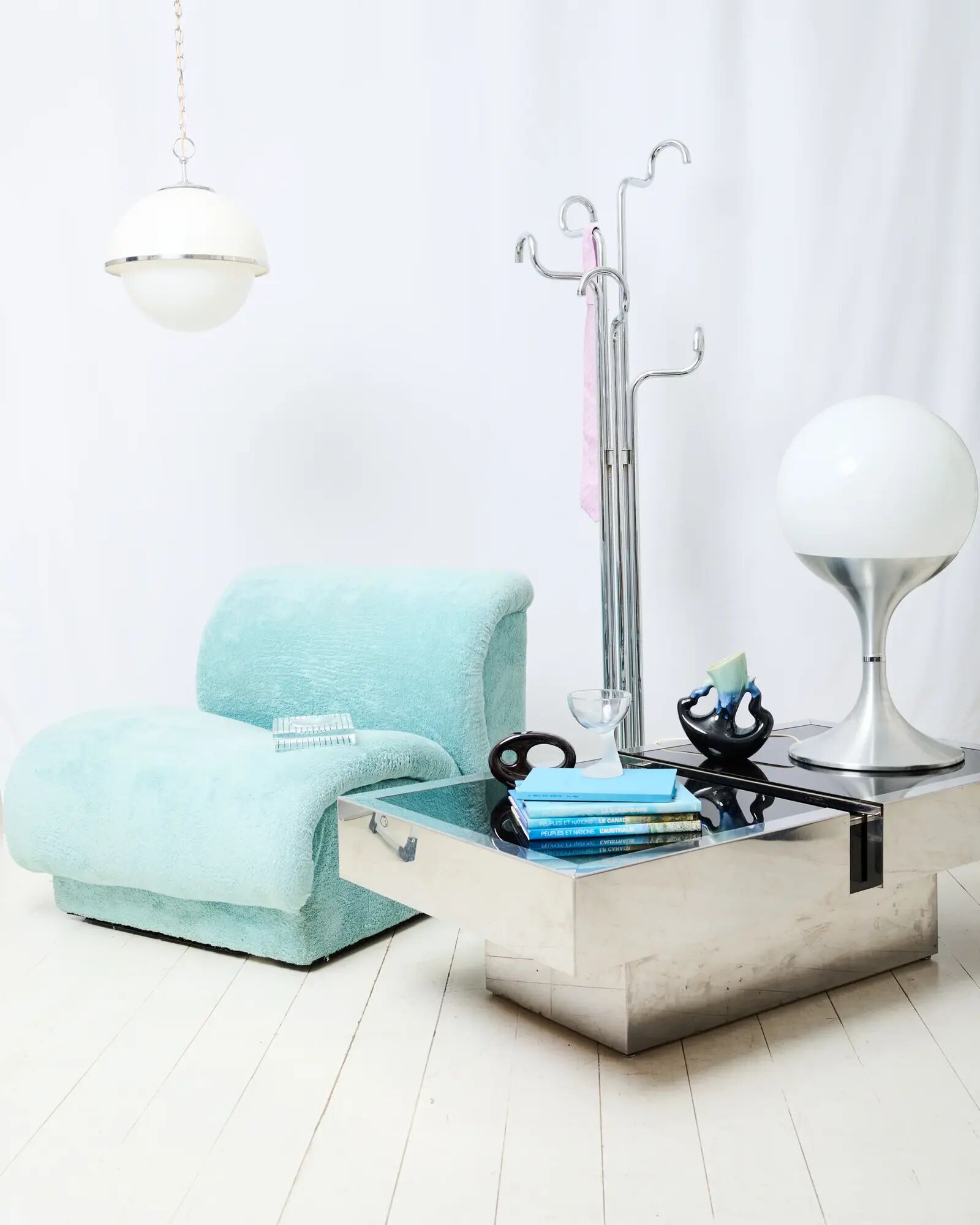 Blue armchair, Doimo Salotti, 1970s