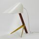 Two white desk lamps "Billy TL" by J.T. Kalmar, Vienna, mid-century style.