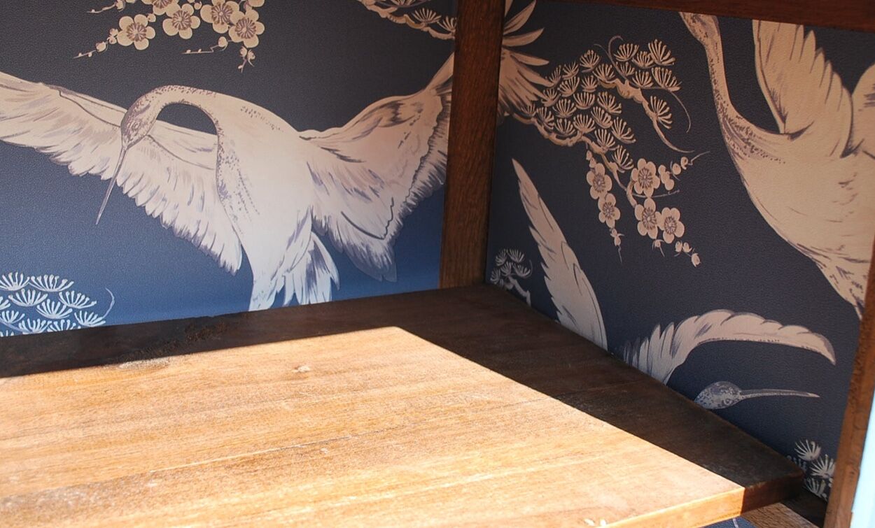 Buffet haut art deco rénové bleu