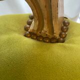 2 chaises style Louis XV en bois et velours vert
