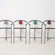 4 Memphis style bar stools, 1980s
