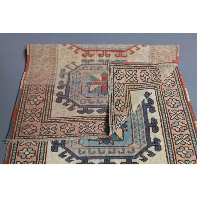 1970s Turkish Oushak Handmade Runner Rug 73x245