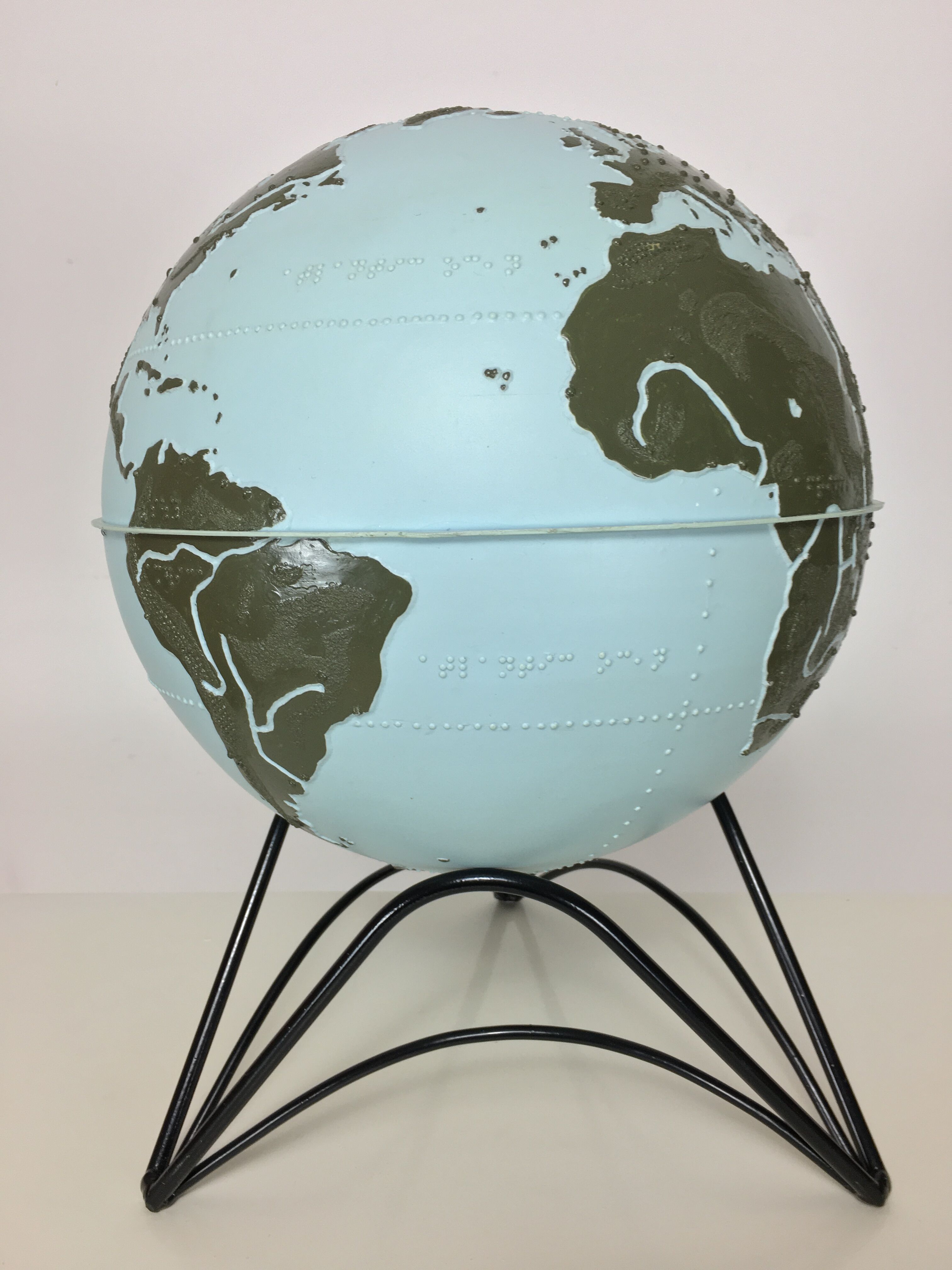 Earth globe in vintage Braille for the visually impaired