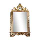Italian mirror from the Napoleon III period in painted and gilded wood