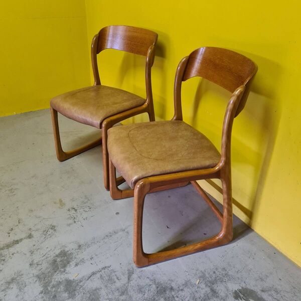 Ensemble de 2 chaises de salle à manger Emile & Walter Baumann, 1960