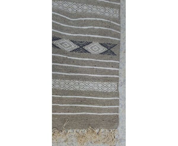 Tapis couloir gris fait main traditionnel 200x60cm