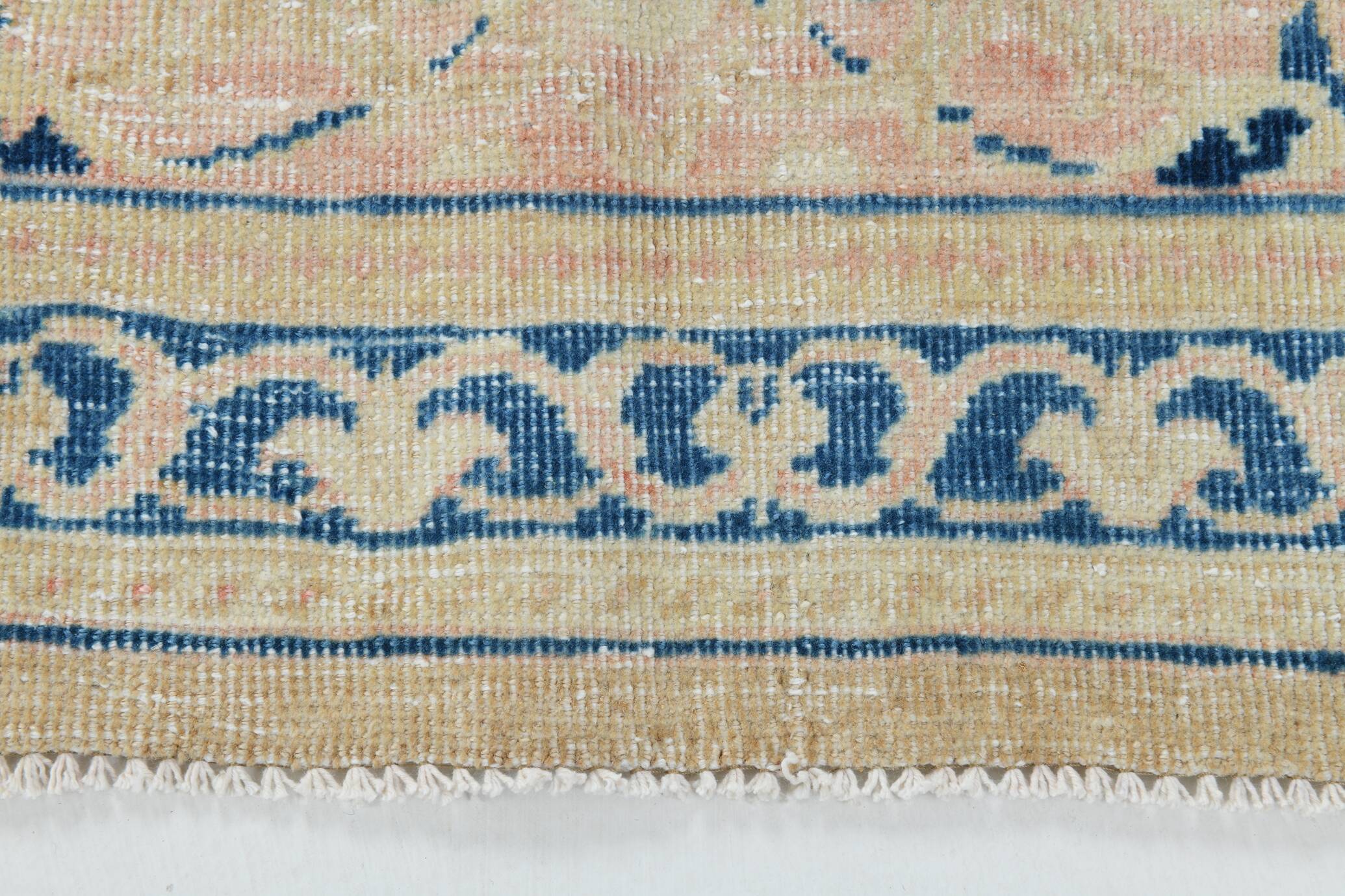 Tapis persan vintage beige et bleu à médaillon floral, 300x393 cm