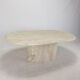 Table basse ovale italienne en travertin, 1984