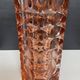 Large Art Deco vase in moulded pink Rosaline glass