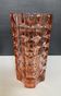 Large Art Deco vase in moulded pink Rosaline glass