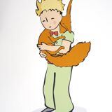 Antoine de Saint-Exupéry: The Little Prince cuddles the Fox - Lithograph